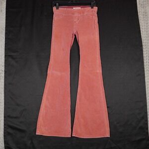 Free People Womens Corduroy Pants Pink 24 Flare Bootcut